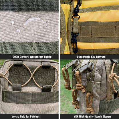 ROARING FIRE Ember Pro MOLLE EDC Utility Organizer Pouch is Small and Compact to Carry Knives, Flashlights, Pens, a Small notebook, EDC Gear, USB Cables, Earphones, Power Bank and etc