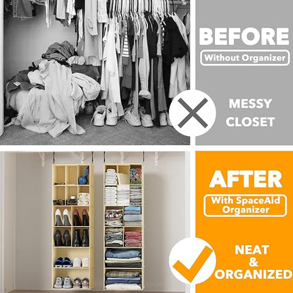 SpaceAid 2 Pack Hanging Closet Organizer and Storage