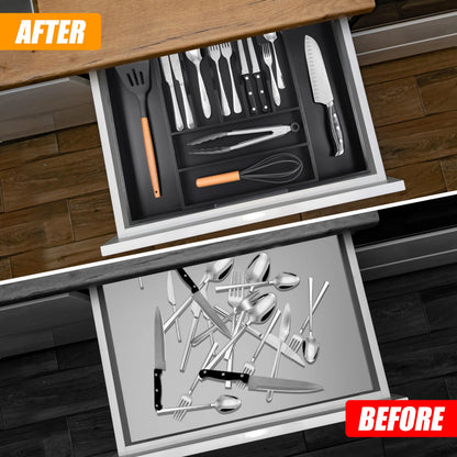 Kitchen Silverware Drawer Organizer and Storage Cabinet Utensil Rack Bathroom Counter Vanity Extra Large Big Cooking Drawer Organizers Countertop Pantry Storage Cabinet Best Kitchen Must Haves 2025