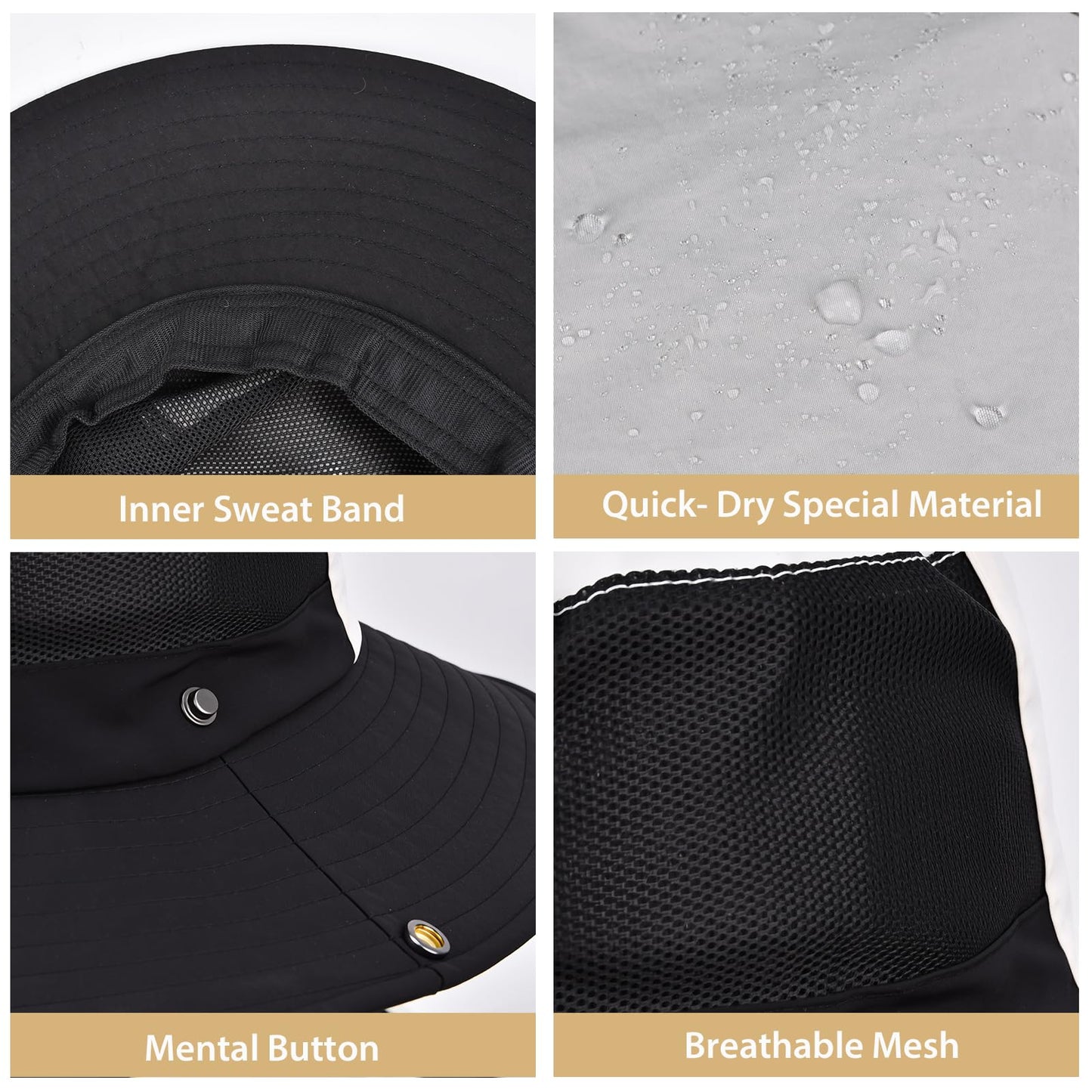 ZOORON Sun Hats for Teens Men Women Waterproof Fishing Hat UPF 50+ Bucket Hat Quick Dry Safari Hat for Beach Hiking Garden
