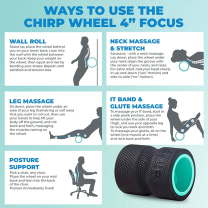 Chirp Wheel Foam Roller – Targeted Back & Neck Relief, Lumbar Spine Stretcher, Spinal Decompression Back Stretcher, Massage Roller with Density Foam for Physical Therapy, Supports 500lbs, 2-Inch Mint