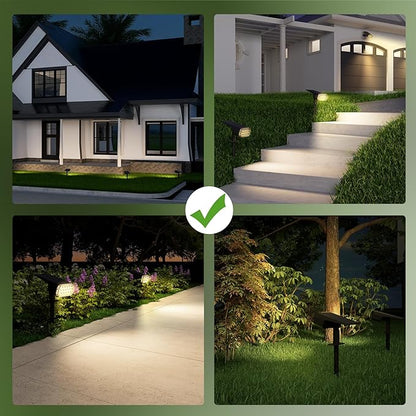 Solar Spot Lights Outdoor Waterproof IP65, 3 Lighting Modes Solar Outdoor Lights for Garden Yard Outside Landscape, 6 Pack Warm