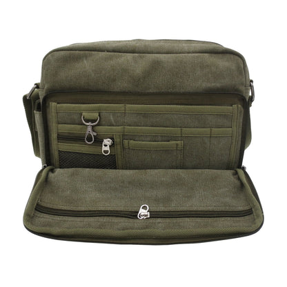 Travel Purse Messenger Bag for Men Womens Canvas Shoulder Bag Handbags Multifunctional Crossbody Bag for Working Travel Change Packet Green