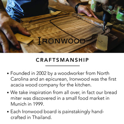 Ironwood Gourmet Nesting Bread Cutting Board with Crumb Catcher, 10.25 x 14.75 x 0.75 inches