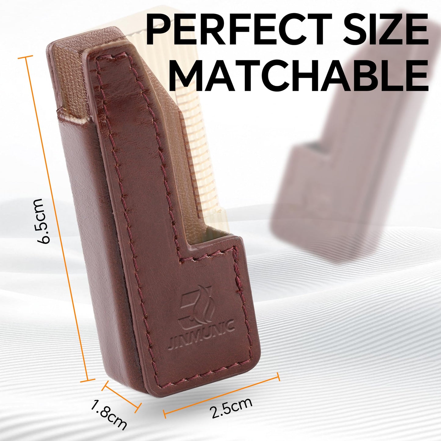 JINMUNIC Brown Leather Lighter Case Cover Holder Sleeve Pouche for Dunhill Rollagas, Father Day for Dad Husband, Lighter Accessory