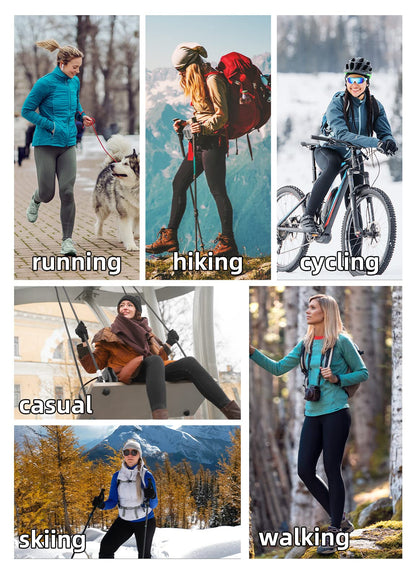 baleaf Thermal Leggings for Women Waterproof Fleece Lined Hiking Pants Winter Warm Tights Skiing Running Yoga Gear Navy XL