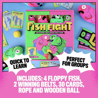 Fish Fight – Funny Flopping Fish Game for Kids & Adults | Outdoor Summer Party Game for Beach, Backyard, Pool, Family & Friends