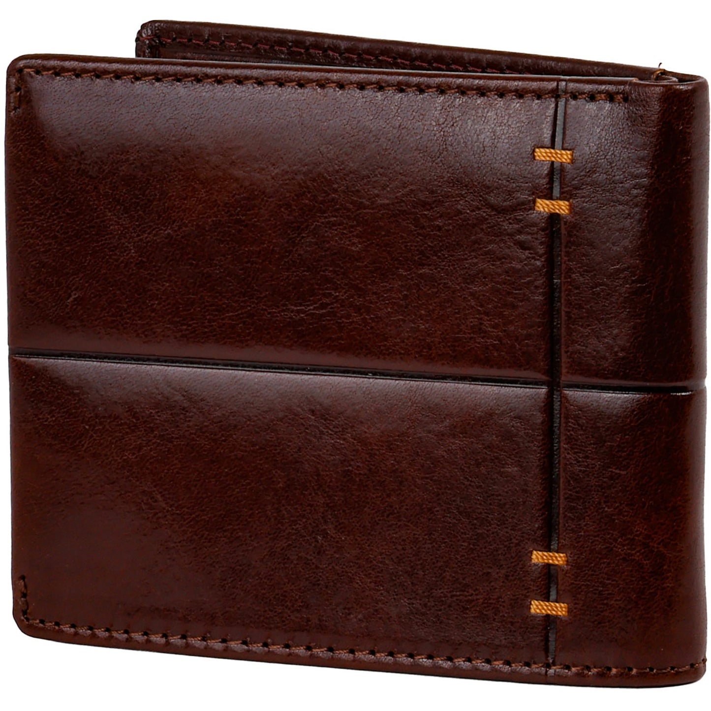 Time Resistance Leather Wallet – Italian Handmade Minimalist Design Wallet - Billfold Credit Card and Cash Holder (Brown)