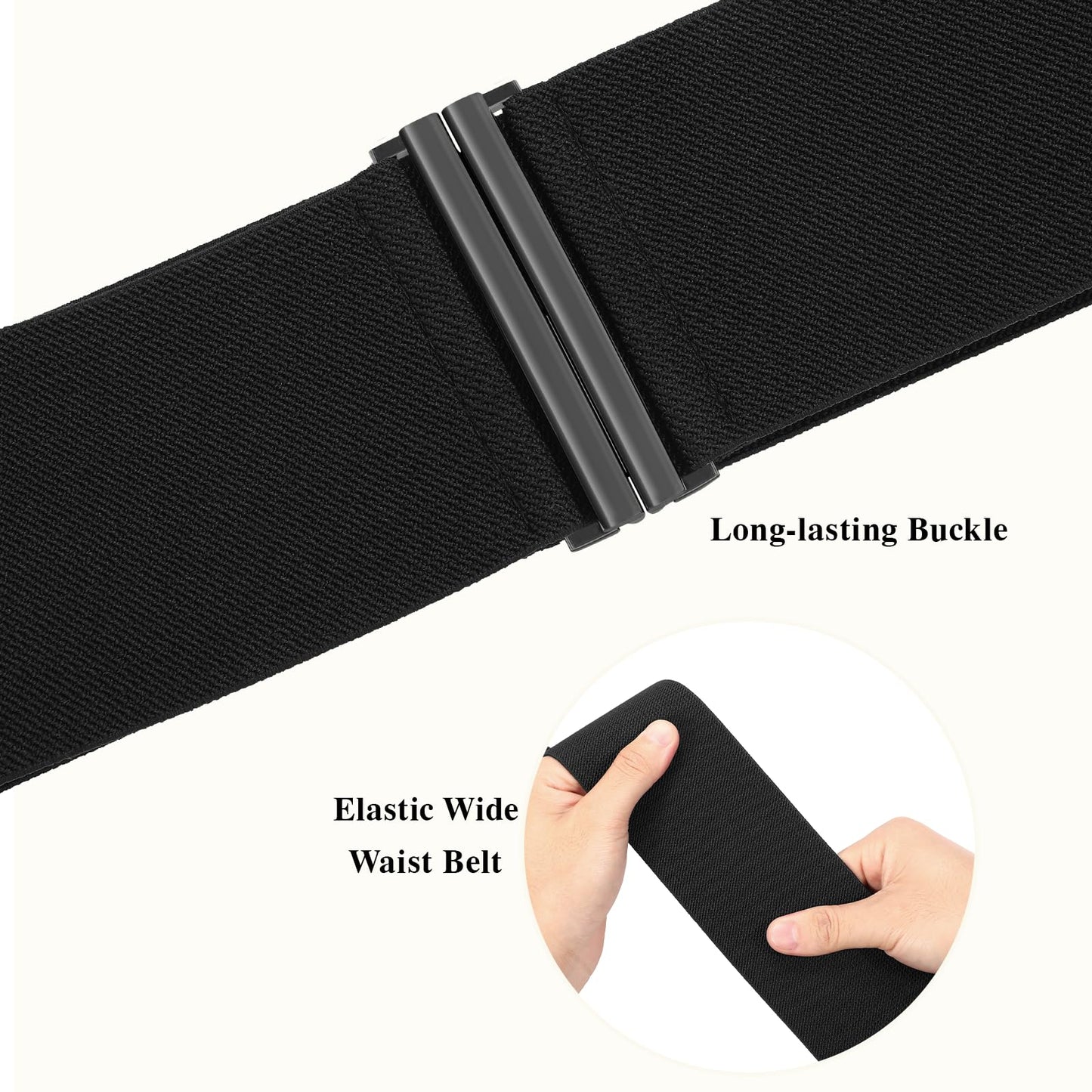 SANSTHS Women Wide Elastic Belts for Dresses Corset Waist Belts Ladies Cinch Belts Thick Stretchy Waistband,black,S