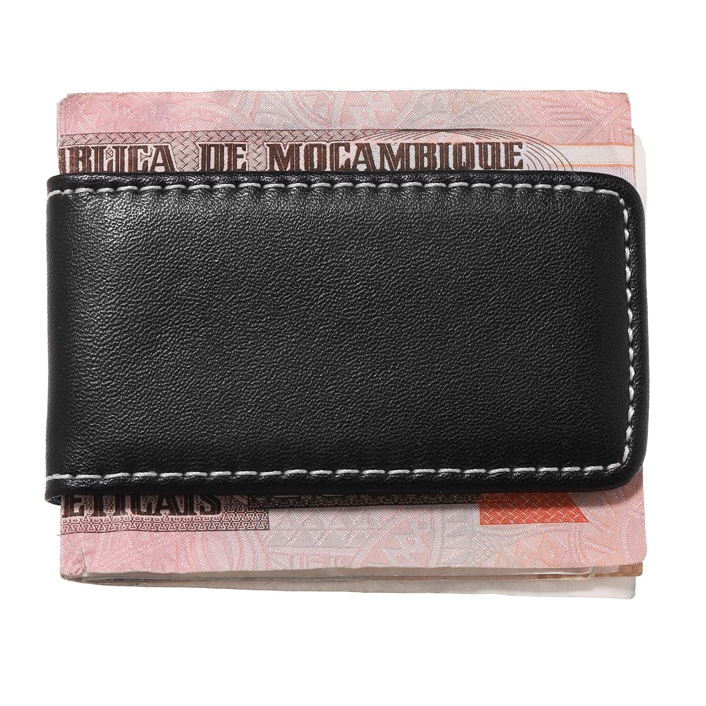 Gsbnjuy Leather Money Holder Wallet Magnetic Money Clip for Men Minimalist Business Card Holder Slim Pocket Cash Wallet for Men Black Minimalist Christmas