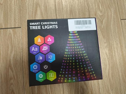 Smart Ring Christmas Tree Lights with Star Topper Indoor Outdoor - 6Ft x 20 Lines String 400 Optimum LED Easy App Control Images Color Changing Timer Remote Waterproof for 5 6 7 Ft Xmas Trees