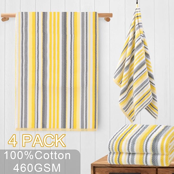Quick Dry Bath Towels for Bathroom, 4 Pack 28"x52"