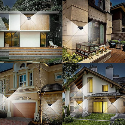 VINHMOR Solar Lights Outdoor 6 Pack, 100LED/3 Modes 270° Lighting Angle Motion Sensor Security Lights, IP65 Waterproof Wall Lights Solar Powered, Bright for Backyard Garden Fence Patio Front Door