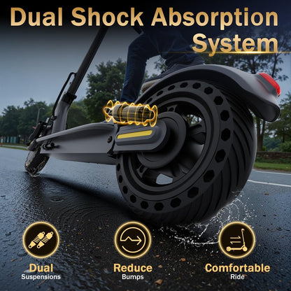 WERHY 10 Inches Electric Scooter, 500W Powerful Motor & 22 MPH Top Speed, 22-28Miles Long Range, Folding E Scooter with Dual Braking for Adults
