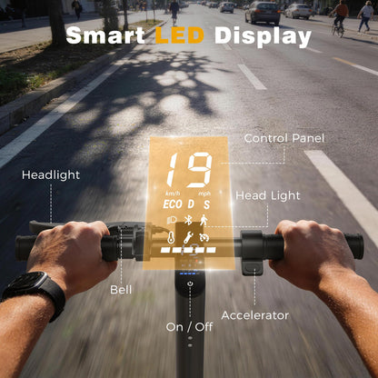 NAVIC Electric Scooter for Adults，Top Speed 19/22 MPH，Range 19/22/28 Miles，8.5”/10" Tires，E-Scooter with Dual Suspension for Commuting, APP Control