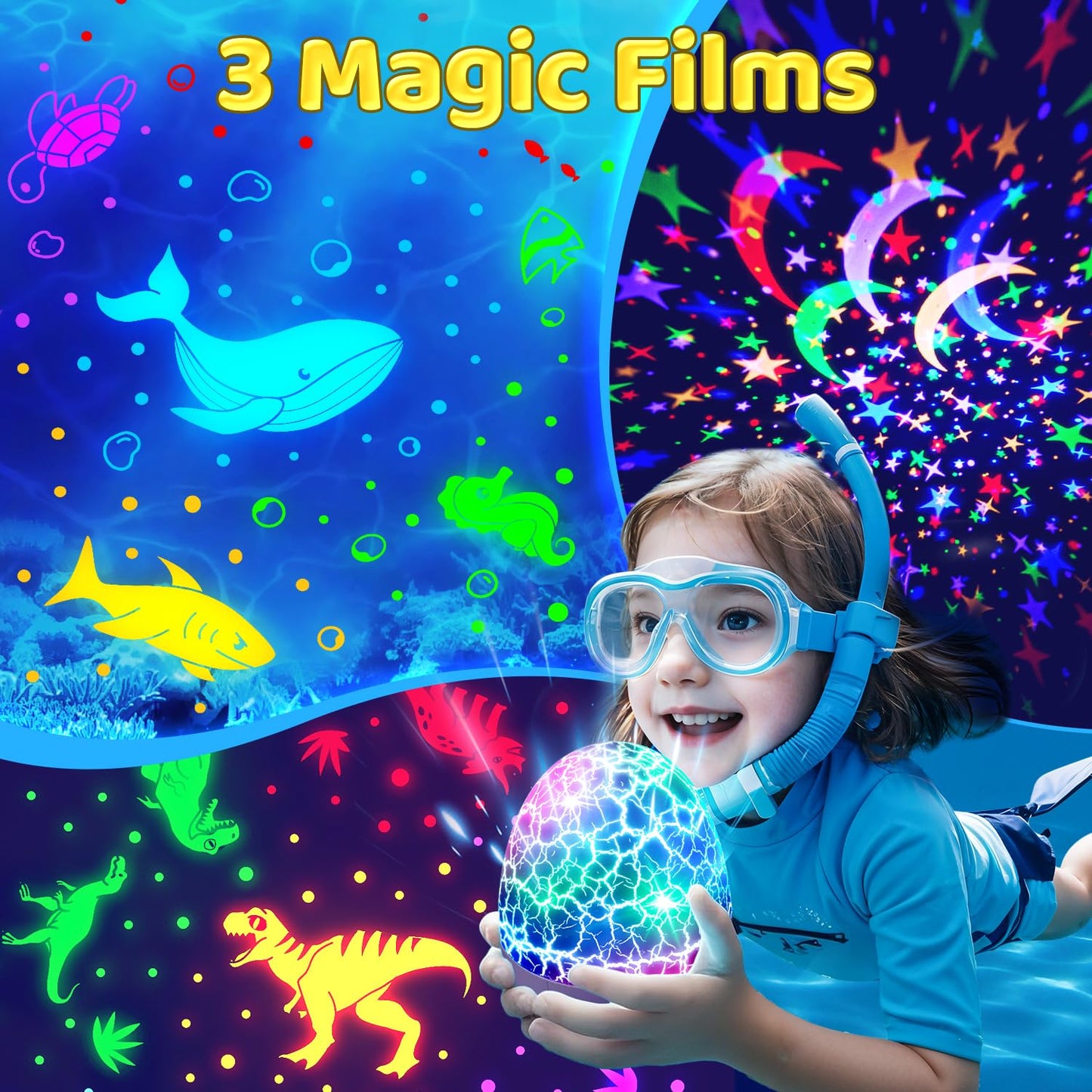 Baby Sound Machine Night Light Projector | 15 Sleeping Sounds & 3D Films | 31Colors & Remote Control | Toddler Night Light for Kids, Baby White Noise Machine, Sound Machine baby, Egg Light for Nursery