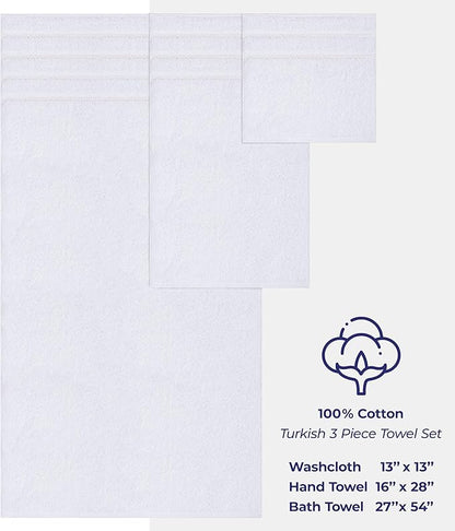 American Soft Linen Premium 3 Piece Towel Set, 1 Bath Towel 1 Hand Towel 1