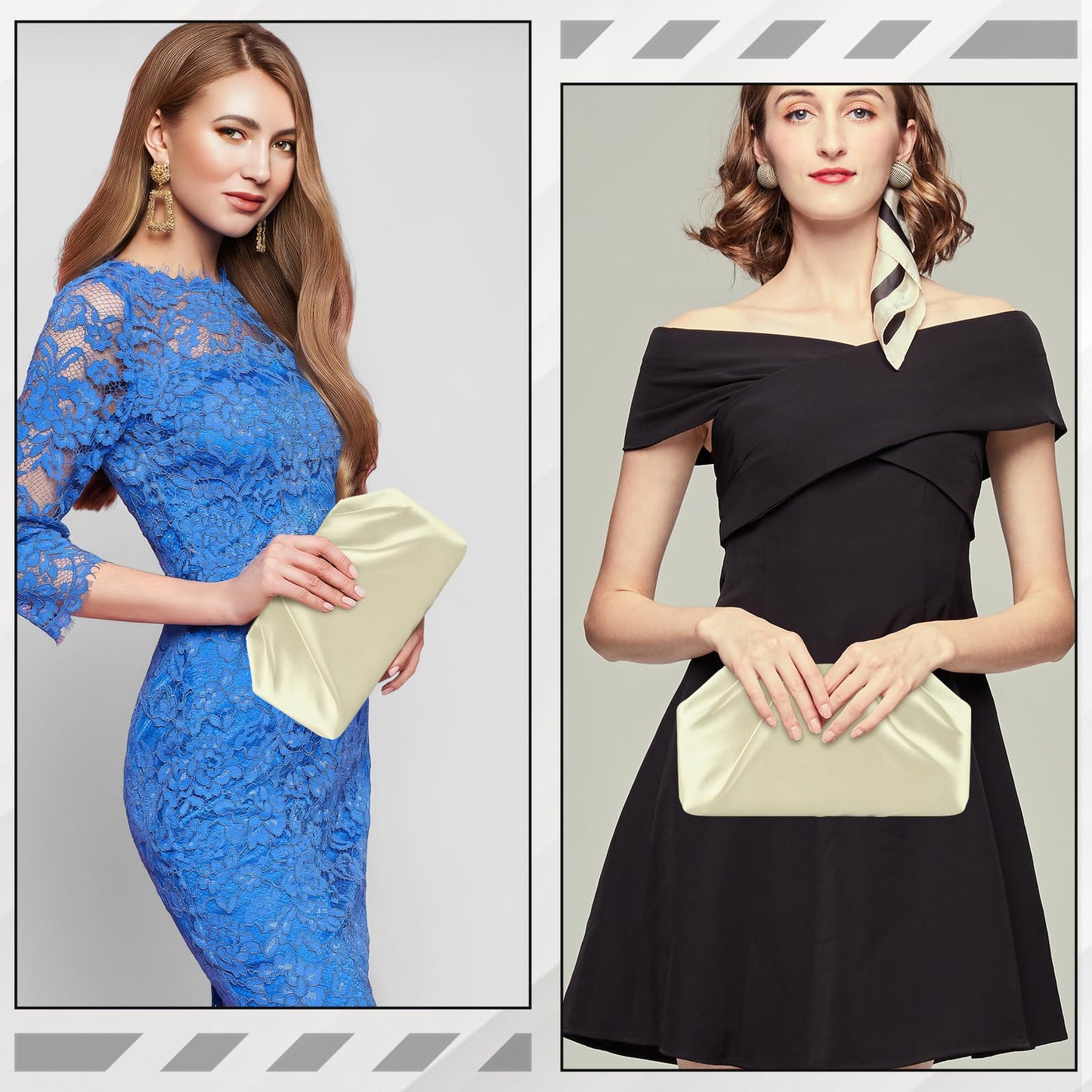 ERKOON Clutch Purse for Women Elegant Pleated Evening Bag Vegan Leather Clutch Dressy Crossbody Shoulder Formal Handbag for Weddings Galas with 2 Chain Straps (Apricot)