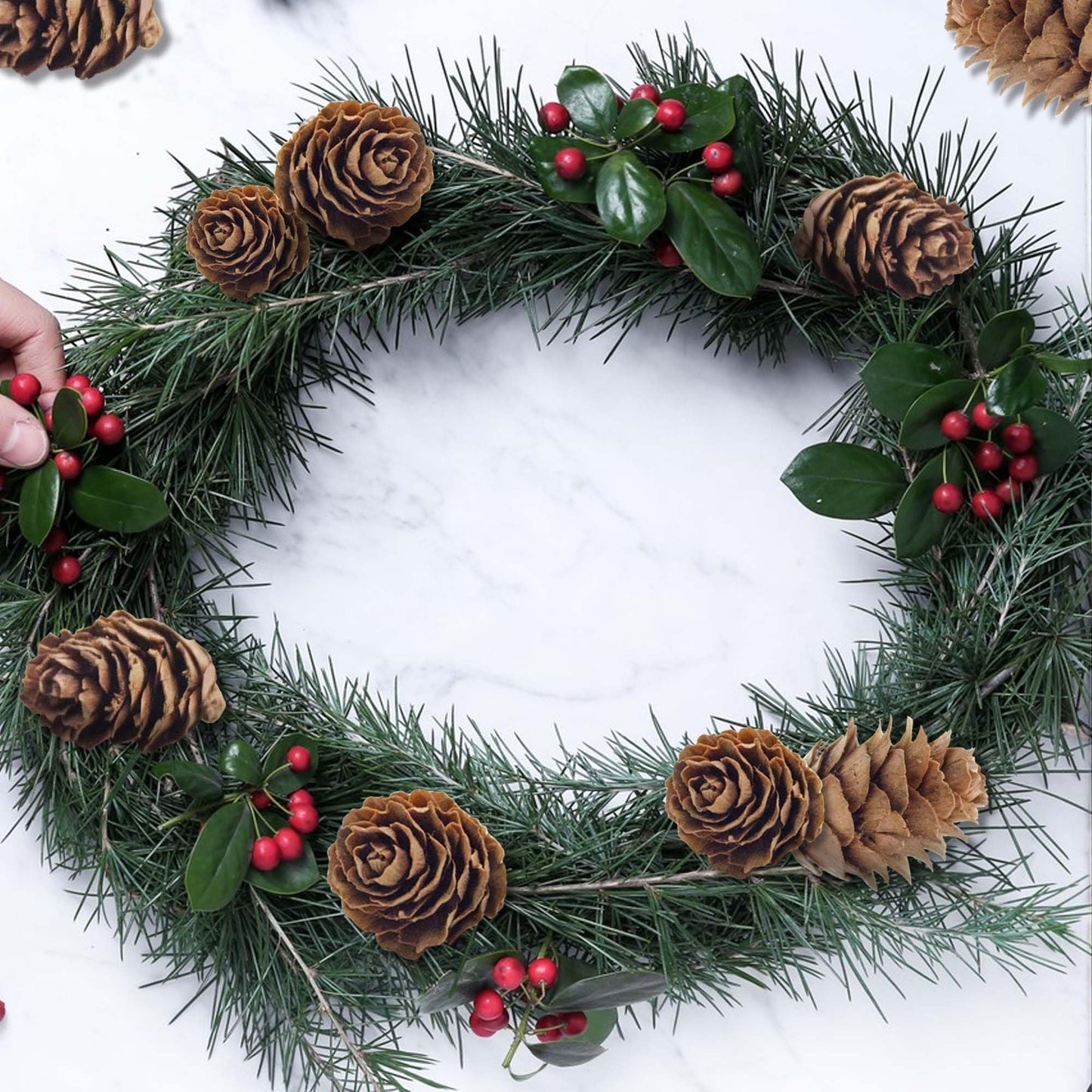 Deloky 150 Pcs Christmas Natural Mini Pine Cones- 2CM Thanksgiving Small Pinecones Ornaments Vase Fillers for DIY Crafts, Home Decorations, Fall and Christmas, Wedding Decor