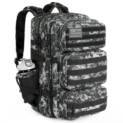 kookoomia Military Tactical Backpack 25L Day Backpack for Men Molle Army 3 Days Assault Pack Bug Out Bag Water Resistant and Heavy Duty Hiking Treeking Rucksack - Black Digital Camo