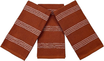 Serafina Home Terracotta Orange Rust Kitchen Hand Dish Towels: Oversized 18" x