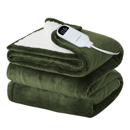 Bedsure Electric Blanket King Size - Dual Control Heated Blanket King Size, Fast Heating with 10 Time Settings & 10 Heat Settings, Warm Gift for Grandma (100x90 inches, Grey)