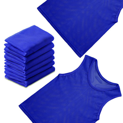 Sintege 12 Pcs Soccer Pinnies Pennies Jersey Scrimmage Vest Sports Practice Jersey Mesh Basketball Vest for Youth Adult Kids(Small,Dark Blue)