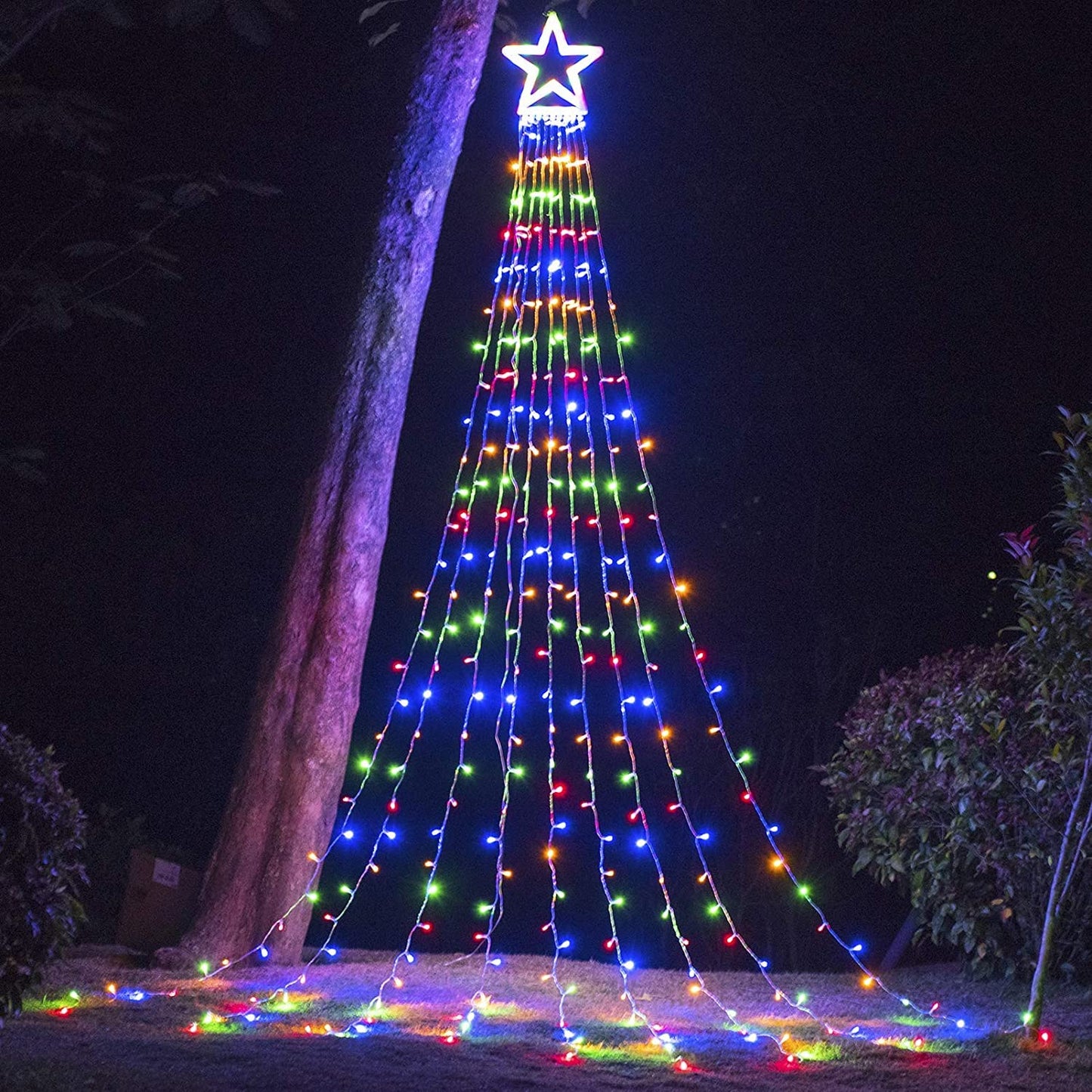 (New) Christmas Decorations Star String Lights, 320 LED Christmas Light Outdoor Yard Decorations Tree Light with 13" Star,Hanging Fairy Twinkle Light for Xmas New Year Holiday Party