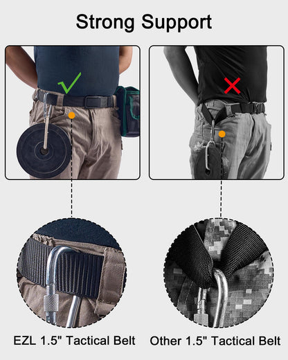 EZL Men's Tactical Belt, 1.5" Nylon Ratchet Belt for Work Duty EDC