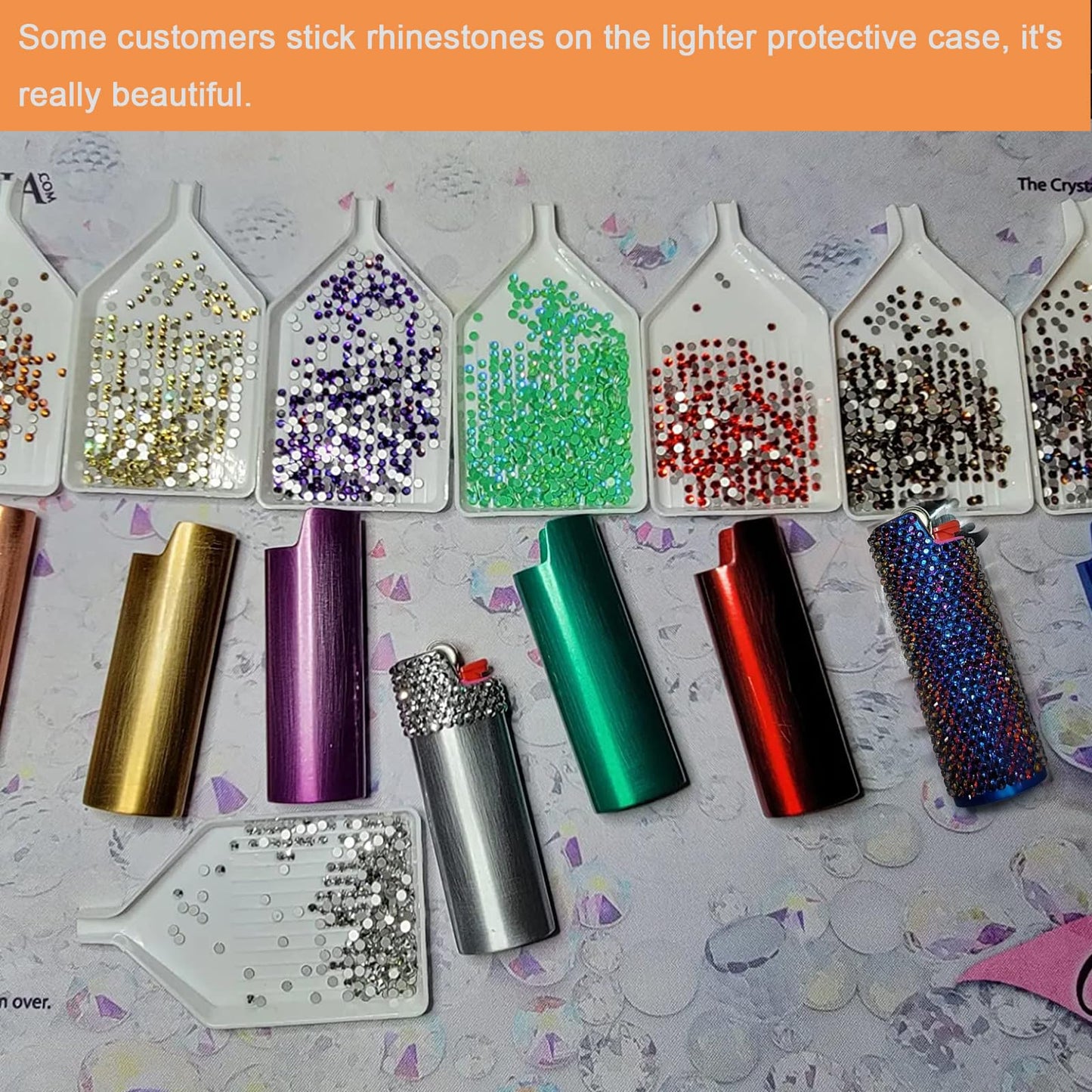 Lucklybestseller 8Pcs Set Metal Lighter Case Cover Holder for BIC Full Size Lighter J6