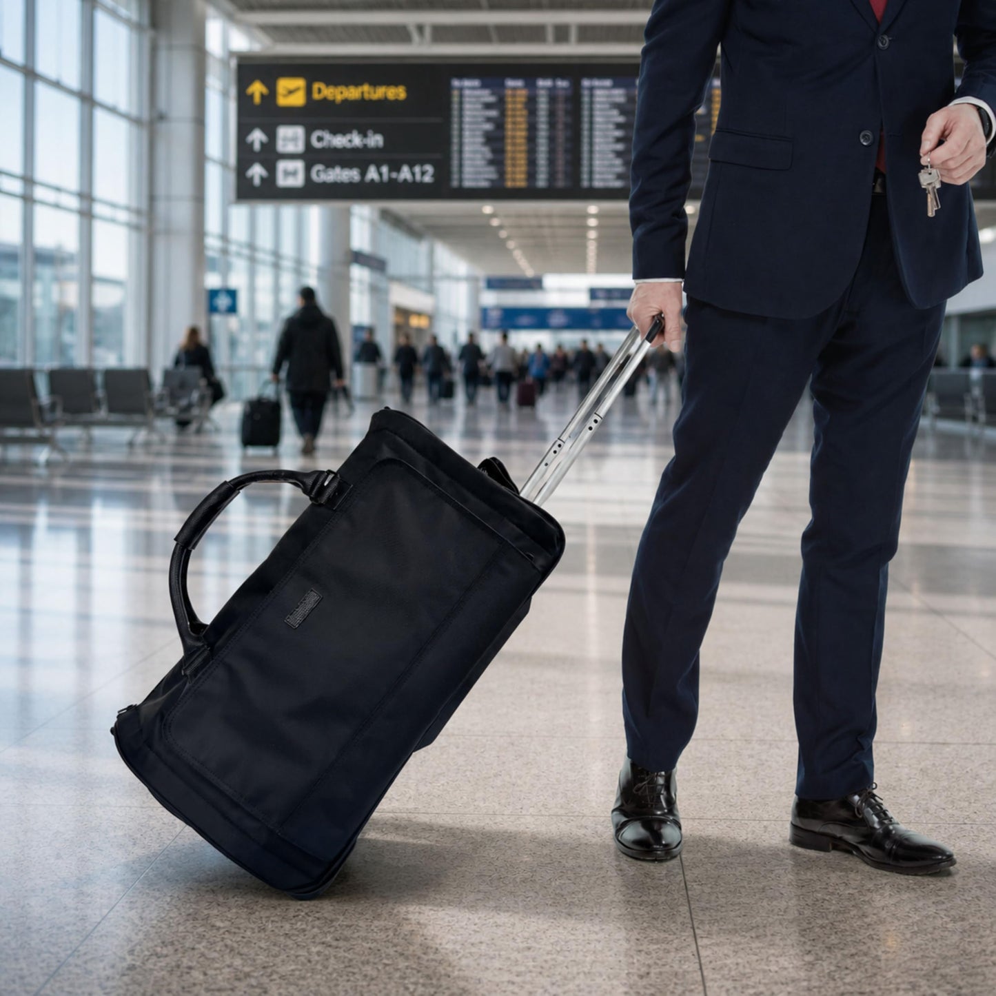 Cozy Cruiser Rolling Garment Bag with Wheels, Carry On Garment Duffle Bag for Travel, Convertible Wheeled Suit Bag for Men, Wrinkle-Free Business Travel Luggage with Shoe Pocket & Retractable Handle