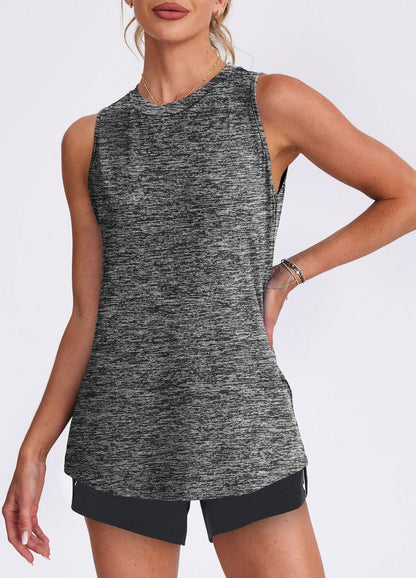 Beach Vacation Essentials Womens Workout Tops Tank Tops Yoga Shirts Athletic Running Sleeveless Gym Clothes Dark Grey XXL