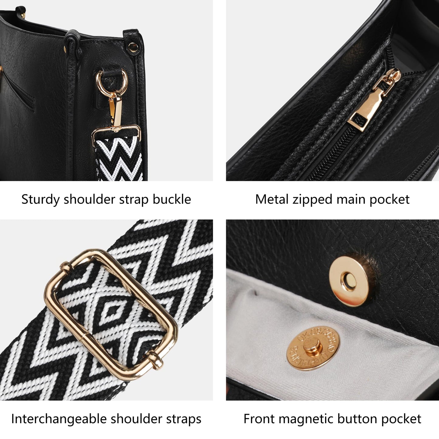 TANTOMI Crossbody Bags for Women Crossbody Purses Vegan Leather Hobo Bag Shoulder Handbags with Guitar Strap-7 Pockets