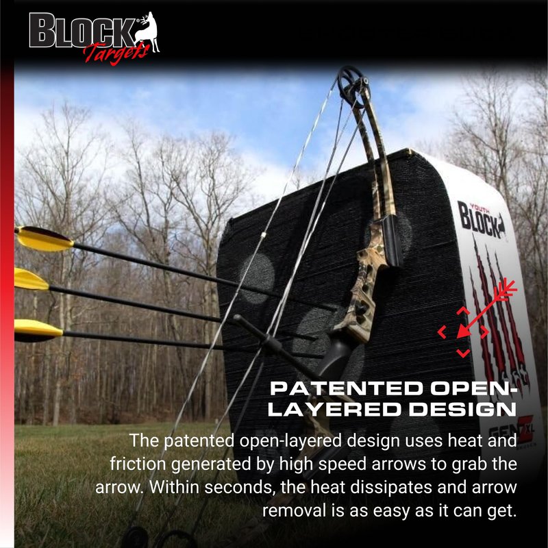 Field Logic Block GenZ XL 20” Youth Archery Arrow Target, Black and White