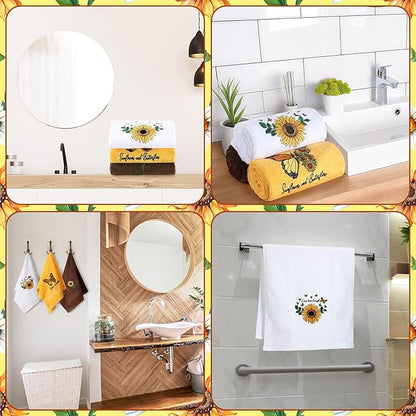 3 Pcs Sunflower Butterfly Hand Towels