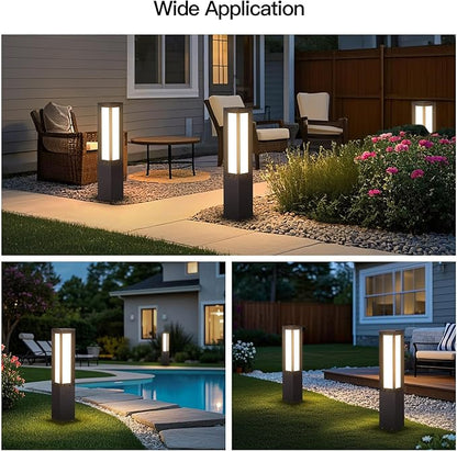 Landscape Path Light Hard Wired, 31.5" Outdoor Pathway Lights AC100-240V, Waterproof Bollard Driveway Lamp, Modern 3000K Standing Lighting Patio Lawn Tall Garden Lantern for Commercial Walkway