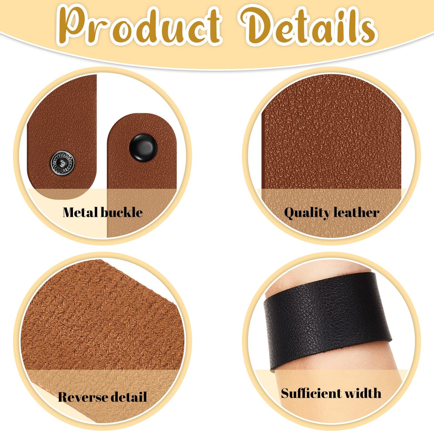 Weewooday 15 Pcs Plain PU Leather Bracelets Blank Snap Bracelets 5 Colors Wrist Cuffs DIY Craft Wristbands for Men Women Jewelry Making