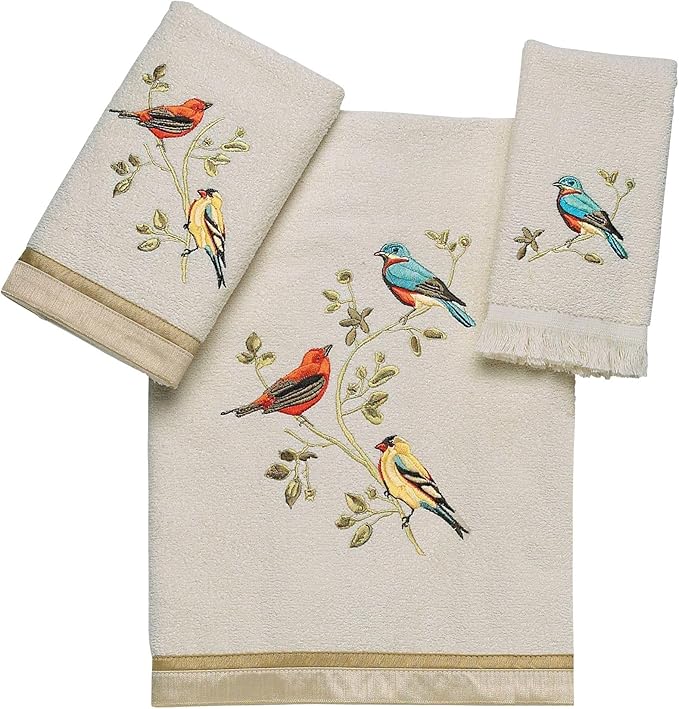 Avanti Linens - 3pc Towel Set, Soft & Absorbent, Nature Bathroom Decor