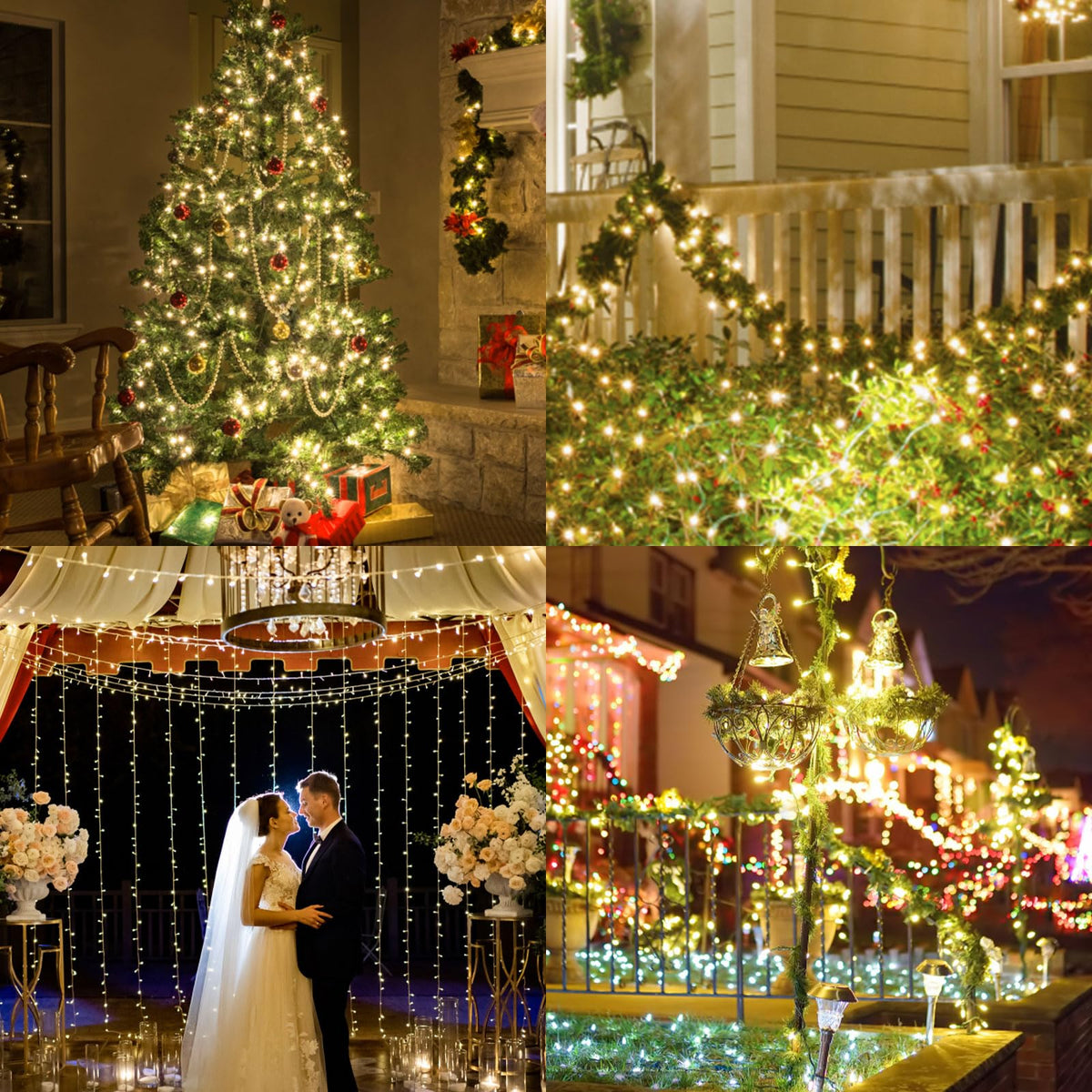 CXLHO Clear Christmas Lights 66FT 200 Incandescent Bulbs Warm White Mini Lights with Black Wire for Christmas Tree, Garland, Thanksgiving, Wedding, Party, Home, Indoor & Outdoor Festival Decoration