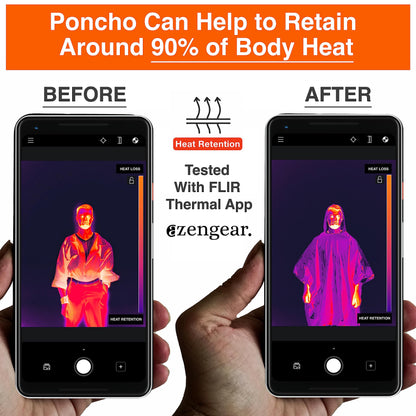 Emergency Survival Foil Poncho (4 Pack) Reversible Thermal Mylar, Orange