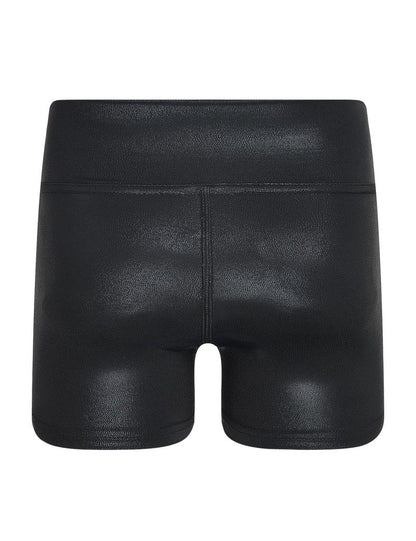 Gnainach Girls Athletic Shorts Sparkly Black Size 9-10 Years Old Stretchy High Waisted Bike Short for Kids Dance Exercise