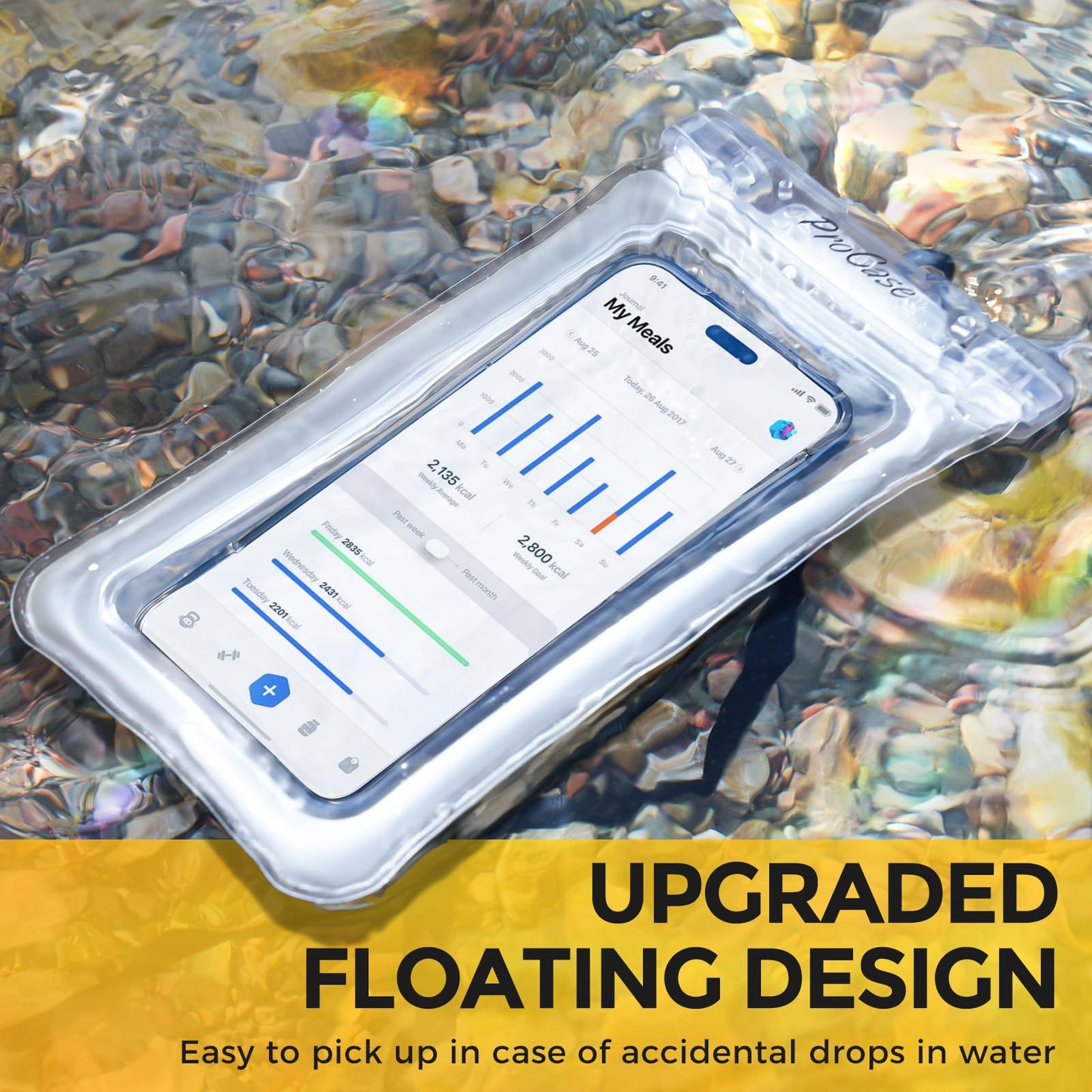 ProCase [Floatable] 2 Pack Floating Waterproof Phone Pouch Up to 7", IPX8 Underwater Phone Case Dry Bag for iPhone 16 15 14 13 12 11 Pro Max Xs Max XR X 8 7 Plus SE/Galaxy S24 S23 S22 -Clear