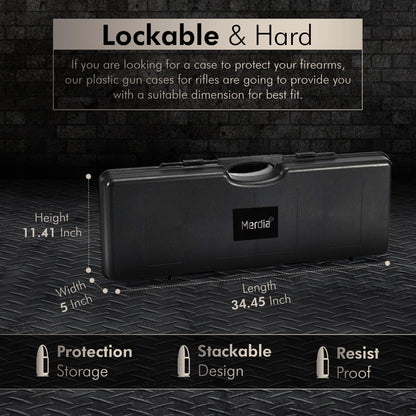 Gun Case Precision Hard Locking Rifle Cases Ultra Protective Case Intensive Convoluted Foam Shot Gun Case | AR Accessories | Rifle Bag | Hard Gun Cases for Rifles | Shotgun Case, Length 33.4 Inches