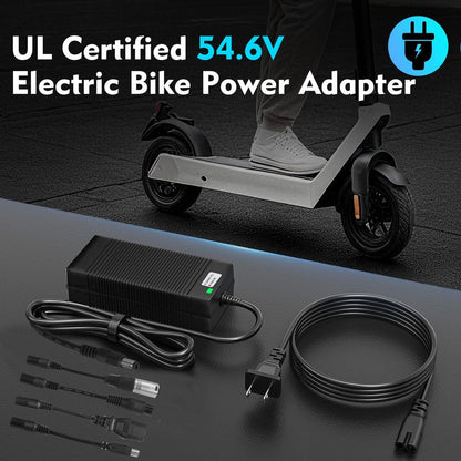 EVAPLUS 5 in 1 Plugs 54.6V Fast Charger, Universal for 48V 13S Lithium Batteries, Pinkind 48V Li-ion Battery Charger Replacement for Razor, Jetson, Voyage, Gotrax, Ninebot,Segway, Hiboy