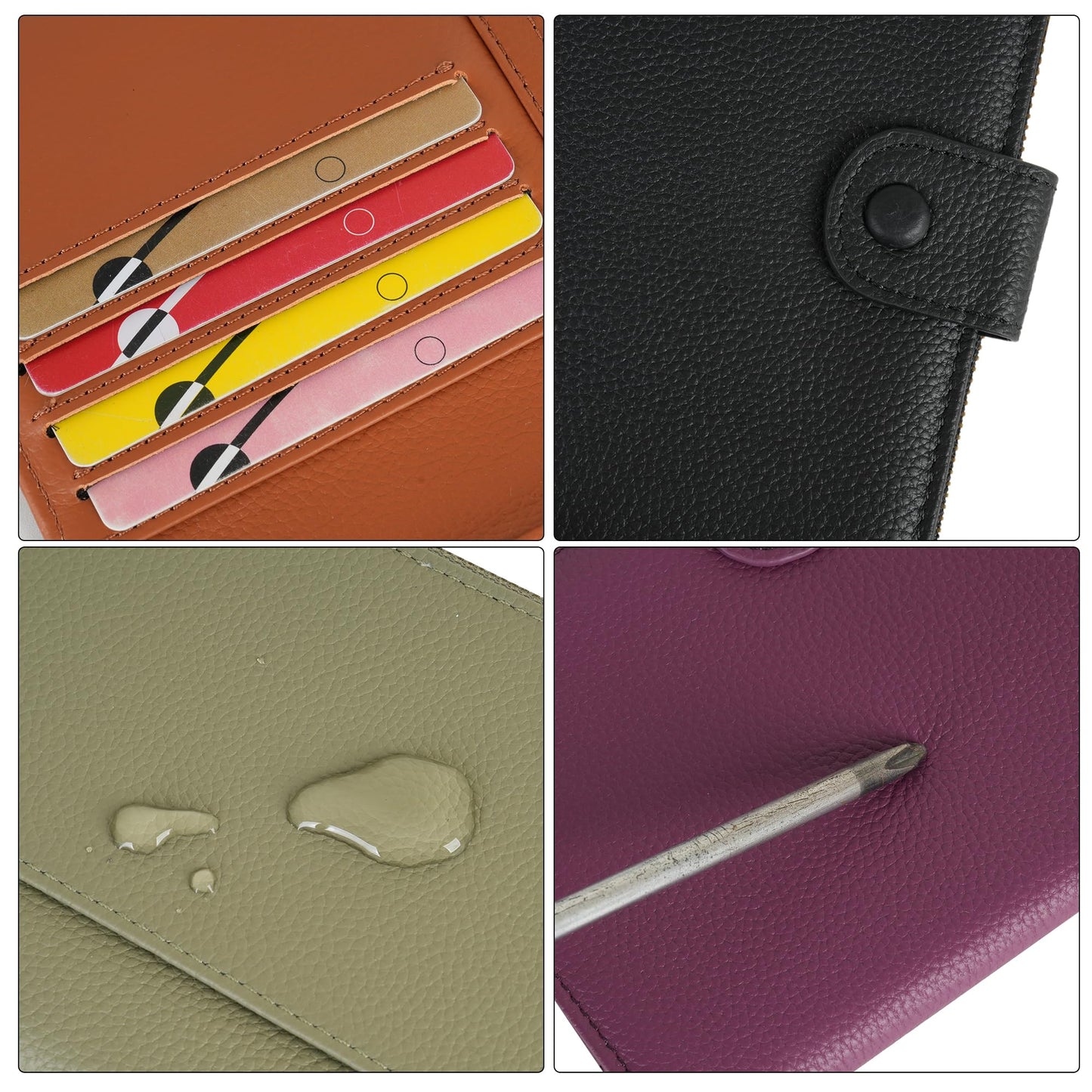 WASON Leather Passport Cover Travel Wallet RFID Blocking – Passport Holder Slot with Zipper Pocket for lD, Boarding Pass,Ticket, Cash, SD Card, Travel Essentials for Men and Women (Purple)