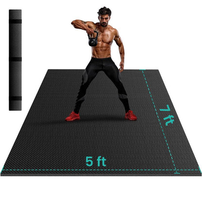 Stepwaver Extra Large Exercise Mat, 7'x5'x8mm (1/3 inch), Non-Slip, Ultra Durable, Thick Large Workout Mat for Home Workouts, Yoga Mats for Fitness, High-Density Exercise Mat, Shoes-Friendly
