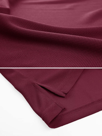 MAGCOMSEN Polo Shirts for Men Golf Shirts Quick Dry Collared Short-Sleeve Work Polo Performance Shirt Wine Red XXL