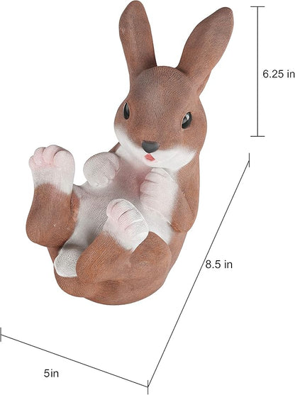 Pure Garden Bunny Rabbit Statue-Resin Animal Figurine for Outdoor Lawn and Garden Décor-Great for Flower Beds, Fairy Gardens, Backyards and More