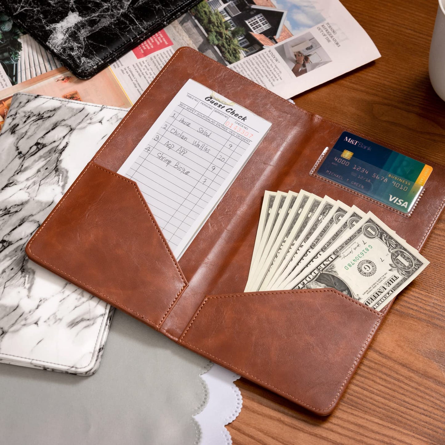 CoBak Restaurant Check Presenters, Guest Check Card Holder, Restaurant Bill Holder, Check Presenters for Restaurants, Servers, Bars, Hotels, Waiter, Waitress