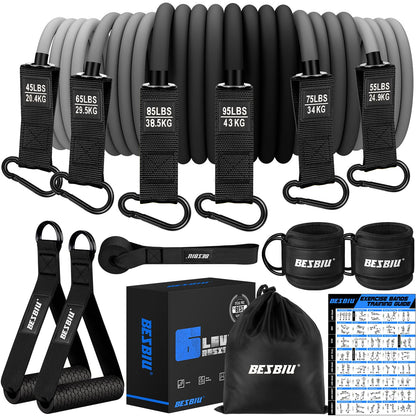 Heavy Resistance Bands for Working Out, 300lbs/360lb/420lb Exercise Bands Workout Bands with Handles, Door Anchor, Ankle Straps, Home Gym Workout Equipment for Men Fitness Strength Training Stretching
